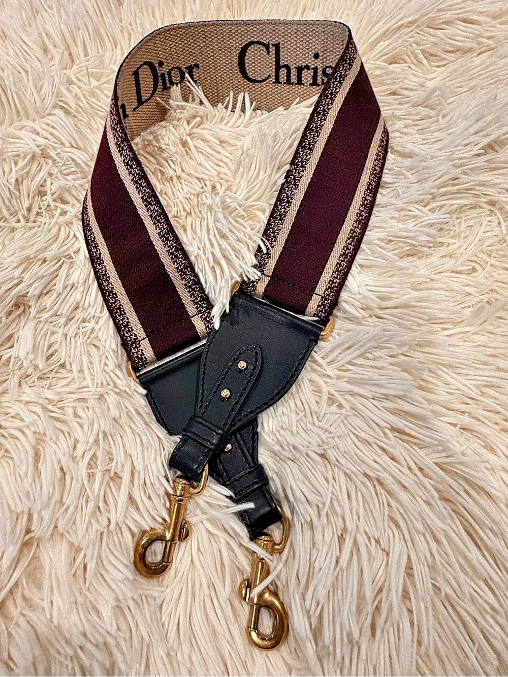 Christian Dior Embroidered Canvas Shoulder Strap